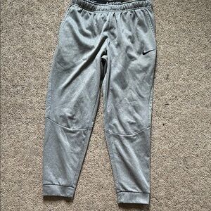 Nike Gray Sweatpants with Elastic Waistband and Tapered Legs